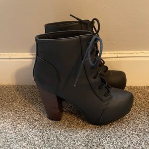 Black platform boots